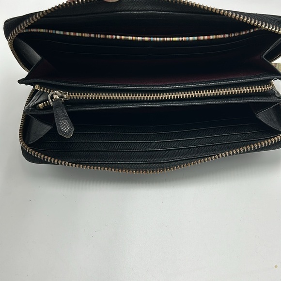 Paul Smith Long Wallet Round Zip Black Women's Vintage Y2k Leather - Picture 7 of 8